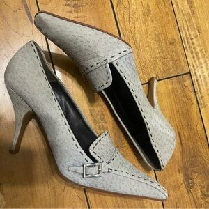 Prada Saffriano Ostrich high Heel shoes
